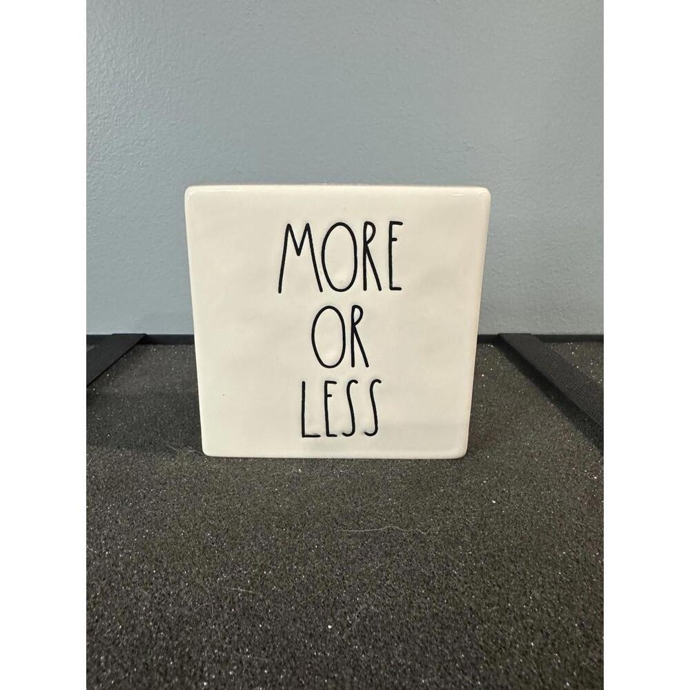 Rae Dunn Office Supplies Paperweight Less Is More Or Less Double Sided Desk